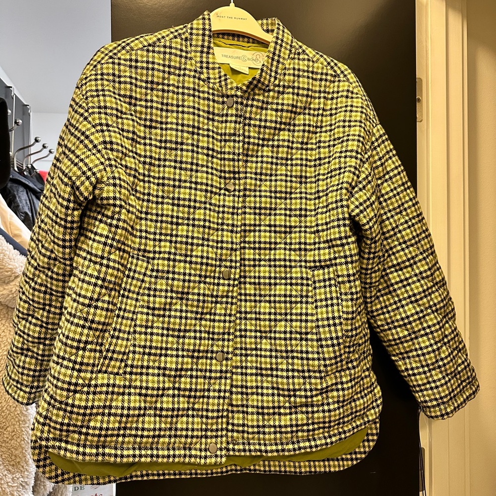 Unworn Treasure and Bond Green Plaid Jacket